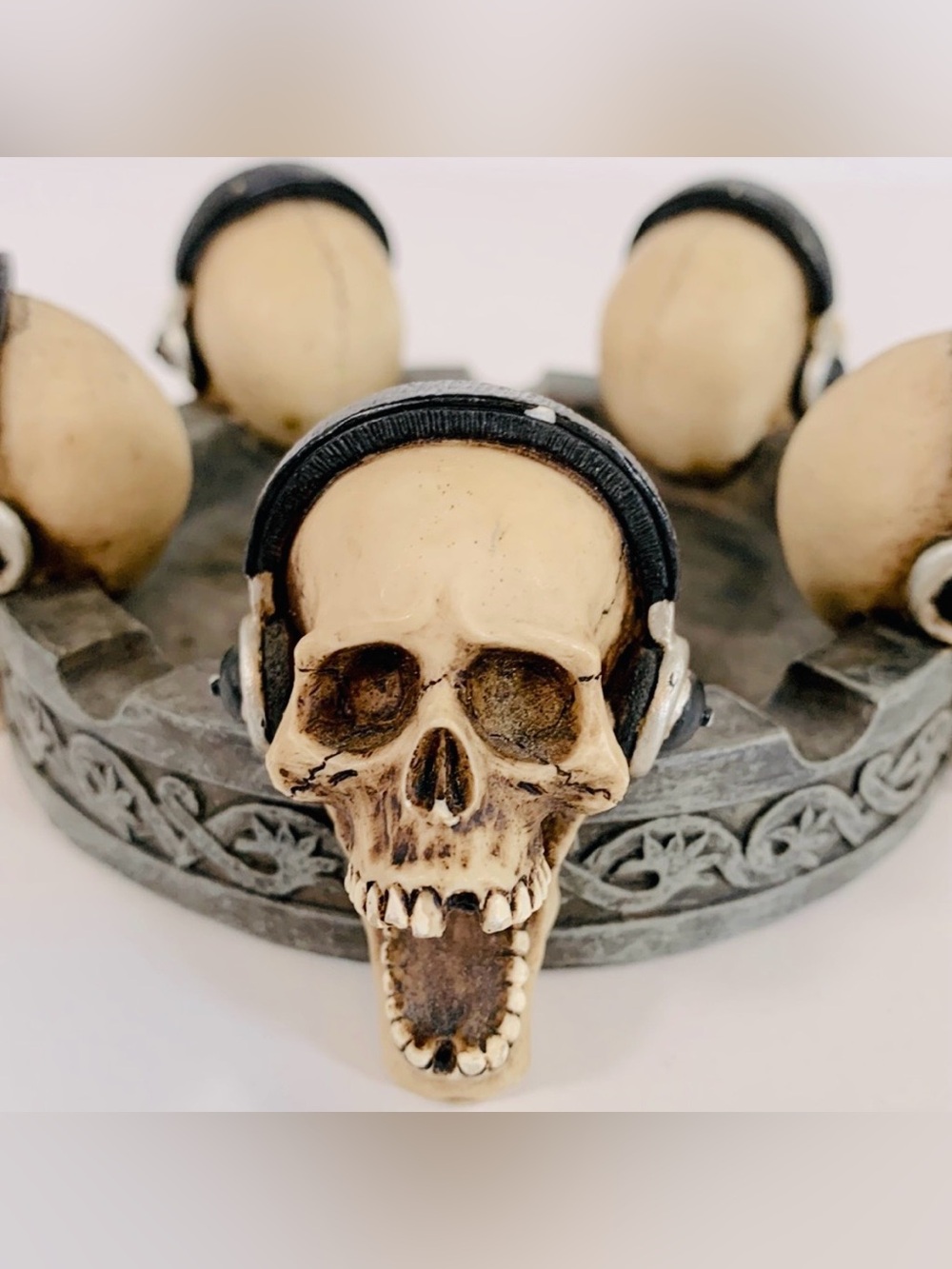 Pacific Giftware Whimsy Gothic Halloween Skulls Headphones Wings Unique Ashtray